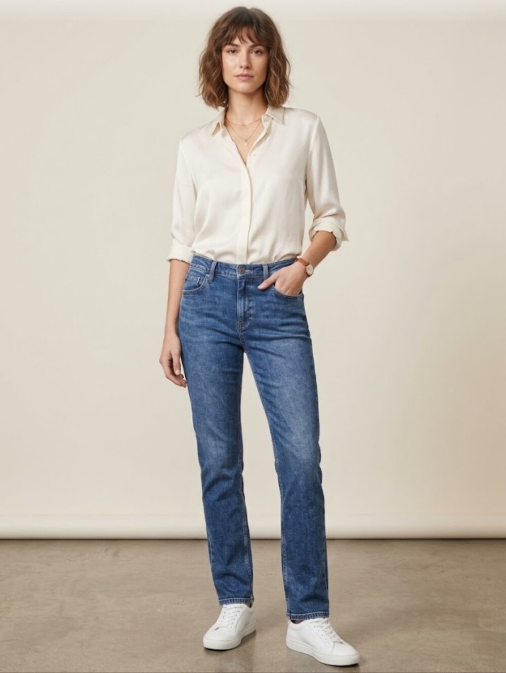 PAIGE Christian Dark Blue Slim Straight Jeans